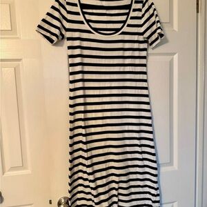 J. Crew Navy and White Striped Maxi Dress